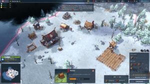 Northgard : petit village sous la neige