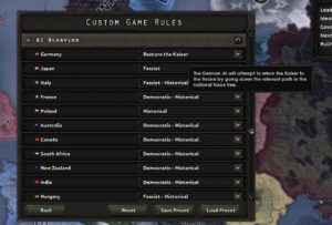 HoI4 : Game Rule AI Behavior